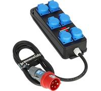 Brennenstuhl Répartiteur d'alimentation Portable BSV P (câble de 2 m, 6 Prises 230 V/16 A, fiche CEE 400 V/16 A, Utilisation sur Chantier et Utilisation extérieure permanente IP44, fabriqué en