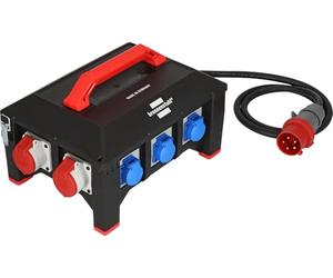 Brennenstuhl Répartiteur de courant professionnel en caoutchouc BSV 5 / répartiteur d'alimentation CEE fiche 32 A (câble de 2 m H07RN-F 5G6.0, 1xCEE 400 V/32 A, 2 x CEE 400 V/16 A, 6 contacts de terre