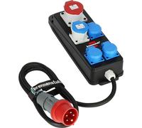 Brennenstuhl Répartiteur électrique Portable BSV P (câble de 2 m, 3 multiprises 230 V/16 A, 1 x CEE 230 V/16 A, 1 x CEE 400 V/16 A, Utilisation de Chantier et Utilisation extérieure permanente IP44