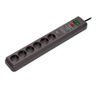Brennenstuhl Secure-Tec Surge Protection 15.000 A Noir 6 sortie(s) CA 3 m, Multiprise