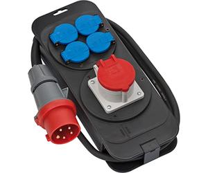 Brennenstuhl Station d'alimentation 16A (câble 2m H07RN-F 5G1,5, pour Une Utilisation sur Le Chantier de Construction et Un Usage externe Permanent IP44, adapté au Montage Mural, Made in Germany)