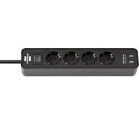 Brennenstuhl Steckdosenleiste Ecolor 4x+USB schwarz 1.5m