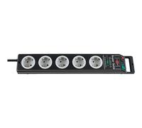 brennenstuhl Super-Solid Line - Protection contre les surtensions - connecteurs de sortie : 5 - 2.5 m cordon - noir, gris clair