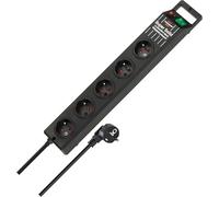 Brennenstuhl Super-Solid multiprise avec 5 Prises (multiprise avec câble de 2,5 m et Interrupteur - en Polycarbonate incassable) Noir