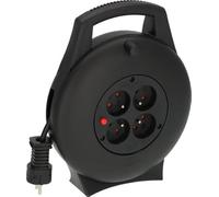Brennenstuhl Vario Line Enrouleur électrique 4 fois/mini Rallonge électrique (Enrouleur de câble d'intérieur pour le ménage, 10m de câble, Made in Germany) noir
