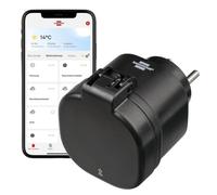 BrennenstuhlConnect Prise WiFi connectée WA 3000 XS02, réseau 2.4GHz, noir | Application gratuite Brennenstuhl Connect, programmable, compatible avec Amazon Alexa + Google Assistant, 3000W, clapet, IP44