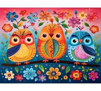 Brennora 11CT Kit de broderie Oiseau peint Kits de point de croix estampé bricolage Enfant Débutant Adulte Kit Canevas 40x50 cm