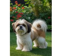 Brennora 5D Kit Peinture Diamant d'Art Mosaïque Crystal Shih tzu DIY Peinture par Numéros pour Enfants Adultes Décoration Murale 40x50 cm