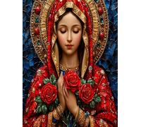 Brennora Kits de point de croix estampés Personnages religieux Kit de démarrage de broderie au 11CT pré-imprimé pour adultes débutants pour décoration murale 40x50 cm