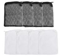 Brensty 24 Pièces de Sac Filtrant D'Aquarium Média Sac Filtrant en Sac en Réutilisable pour Charbon Granulaire, Bioball Blanc et Noir
