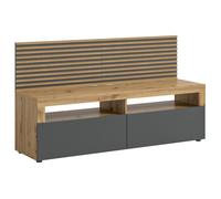 Brentford - meuble tv - effet bois et gris - 160 cm - Bois / Gris