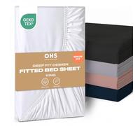 Brentfords Drap-Housse en Microfibre Ultra Doux, résistant à la décoloration, Facile d'entretien, Taille King Size, Blanc