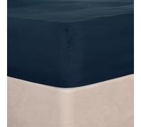 Brentfords Drap-Housse uni en Microfibre Super Doux et Facile d'entretien - sans Repassage - Bleu Marine - 1 Place