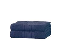 Brentfords Dreamscene Lot de 2 draps de Bain de Luxe 100% Coton très Larges Bleu Marine