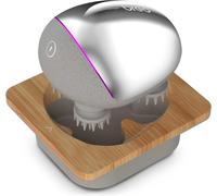 Breo Mini massager portable pour cuir chevelu - Massager de tête IPX7 étanche et rechargeable, outil de relaxation du cuir chevelu et soulagement du stress, avec base de charge en bambou, nodules de m