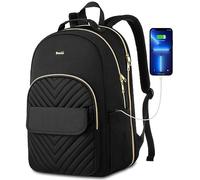Breold Sac à dos pour femme pour ordinateur portable de 17,3 pouces, noir, cartable pour adolescentes, sac à dos pour étudiantes pour voyage, travail, entreprise, école secondaire, Mochila para Mujer