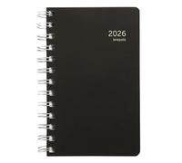 BREPOLS - 1 Agenda Journalier BUILDING Recyclé - Couverture rigide polypro - Janvier 2026 à Décembre 2026 - Format 10 x 17 cm - Coloris Noir