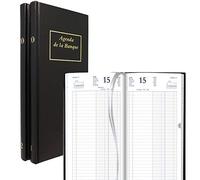BREPOLS - 1 Agenda Journalier de la Banque Long JUPITER en 2 Volumes - Couverture Lima Noire - Janvier 2026 à Décembre 2026 - Dimension 15 x 33 cm