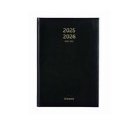 BREPOLS - 1 Agenda Semainier 16 Mois BRETIME LIMA Noir - Septembre 2025 à Décembre 2026 - Format 14 x 21 cm - 6 Langages
