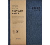 BREPOLS - 1 Agenda Semainier Eco Vintage Kazar - Janvier 2026 à Décembre 2026 - Dimension 17 x 22 cm - Couverture Rigide Bleu ou Marron