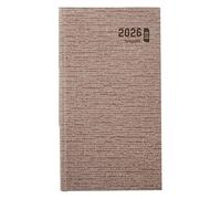 BREPOLS - 1 Agenda semainier Eco Vintage Kazar - Janvier 2026 à Décembre 2026 - Dimension 9,5 x 16,5 cm - Couverture Rigide Brun
