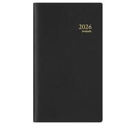 Brepols - 1 Agenda Semainier Notaplan - Janvier 2026 à Décembre 2026 - Dimension 9 x 16 cm - Couverture Simili-Cuir Noir