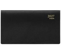 BREPOLS - 1 Agenda Semainier Omniplan - Présentation à l'Italienne - Janvier 2027 à Décembre 2027 - Dimension 9 x 16 cm Coloris Noir