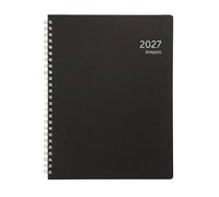 BREPOLS - 1 Agenda Semainier TIMING - Couverture Recy Polypro - Janvier 2027 à Décembre 2027 - Dimension 17 x 22 cm - Couleur Noire - Reliure Spiralée