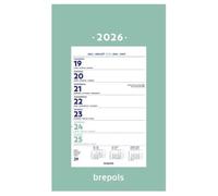 BREPOLS - 1 Plaque Calendrier Semainier Long Skytos - Décembre 2025 à Janvier 2026 - Format 19 x 34 cm