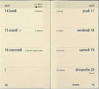 Brepols - 1 Recharge Agenda Semainier Optivision (Caractères Agrandis) - Janvier 2026 à Décembre 2026 - Format 9 x 16 cm