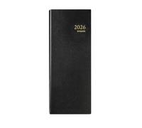 BREPOLS - Agenda de Bureau - 2 Pages Par Jour - Janvier 2026 à Décembre 2026 - SATURNUS Noir - Format 14 x 33 cm - 4 Langues