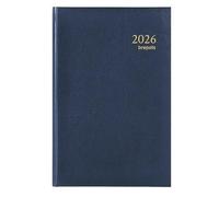 BREPOLS - Agenda de Bureau Journalier - Janvier 2026 à Décembre 2026 - SATURNUS Luxe - Couverture LIMA Bleue Nuit - Dimension 14 x 21 cm