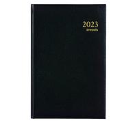 Brepols - Agenda de Bureau Journalier - Janvier 2026 à Décembre 2026 - Saturnus Luxe - Couverture Lima Noir - Dimension 14 x 21 cm