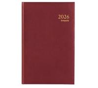 BREPOLS - Agenda de Bureau Journalier - Janvier 2026 à Décembre 2026 - SATURNUS Luxe - Couverture LIMA Rouge - Dimension 14 x 21 cm