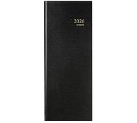BREPOLS - Agenda de Bureau Journalier - Janvier 2026 à Décembre 2026 - SATURNUS Noir - Format 14 x 33 cm - 4 Langues