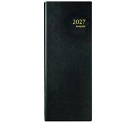 BREPOLS - Agenda de Bureau Journalier - Janvier 2027 à Décembre 2027 - SATURNUS Noir - Format 14 x 33 cm - 4 Langues