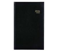 Brepols - Agenda Journalier Banque Large Jupiter 2 Volumes - Couverture Lima Noire - Janvier 2026 à Décembre 2026 - Dimension 18 x 27 cm