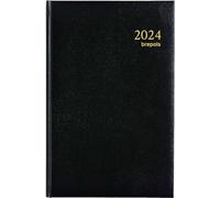 Agenda 2024 Brepols Saturnus Basic 1 Jour Par Page 13 X 20,8 Cm Noir
