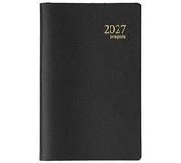 BREPOLS - Agenda Semainier Delta Noir - Couverture Plastique Genova - Janvier 2027 à Décembre 2027 - Dimension 9 x 13 cm