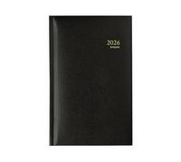 Brepols - Agenda Semainier Interplan - Couverture Lima Noir - Janvier 2026 à Décembre 2026 - Dimension 9 x 16 cm - Reliure Cousue - 6 Langages