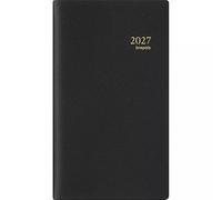 Brepols - Agenda Semainier Notaplan 2027 - 9 x 16 cm - Simili-Cuir Noir