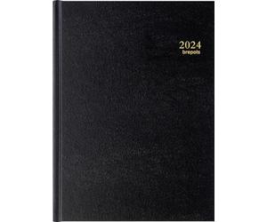 Brepols - Bremax 1 Agenda Journalier - Couverture noire 1 Jour par Page - 21x 29 cm - 2024