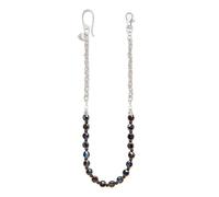BRERA 67 - chaine argent homme avec pierres en céramique pour pantalon jeans, mousqueton porte clé, chainette metal, attache porte clef, portefeuille chaine