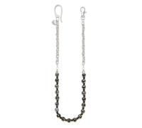 BRERA 67 - chaine argent homme avec pierres en céramique pour pantalon jeans, mousqueton porte clé, chainette metal, attache porte clef, portefeuille chaine