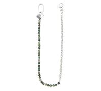 BRERA 67 - chaine argent homme avec pierres naturelles pour pantalon jeans, mousqueton porte clé, chainette metal, attache porte clef, portefeuille chaine