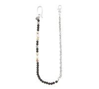 BRERA 67 - chaine argent homme avec pierres naturelles pour pantalon jeans, mousqueton porte clé, chainette metal, attache porte clef, portefeuille chaine