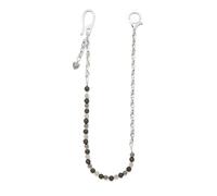 BRERA 67 - chaine argent homme avec pierres naturelles pour pantalon jeans, mousqueton porte clé, chainette metal, attache porte clef, portefeuille chaine