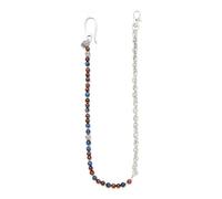 BRERA 67 - chaine argent homme avec pierres naturelles pour pantalon jeans, mousqueton porte clé, chainette metal, attache porte clef, portefeuille chaine