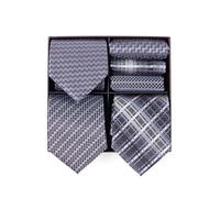 BRERA 67 - Coffret Cadeau Homme 3 Cravates et 3 Mouchoirs de Poche, Accessoire Costume, Pochette Avec Cravate, Cadeau Original Mariage