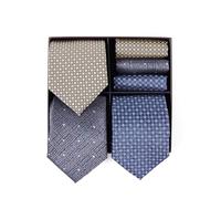 BRERA 67 - Coffret Cadeau Homme 3 Cravates et 3 Mouchoirs de Poche, Accessoire Costume, Pochette Avec Cravate, Cadeau Original Mariage